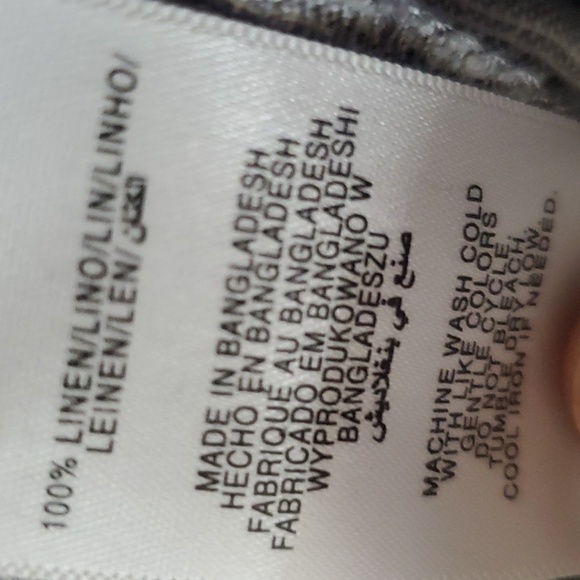 Ellen Tracy 100% Linen Women's Pants Drawstring Gray Striped Size M - Picture 7 of 7